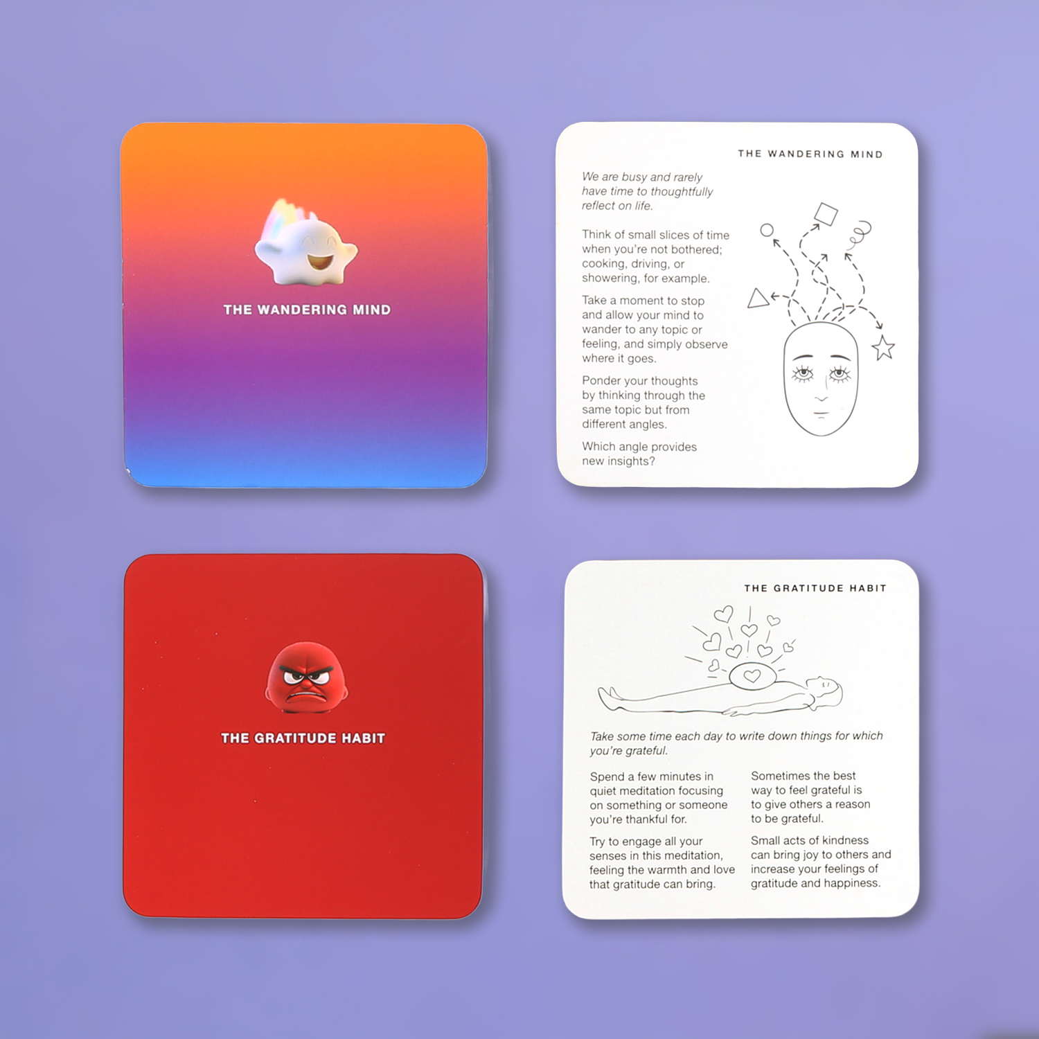 FeelWise technique cards, front and back